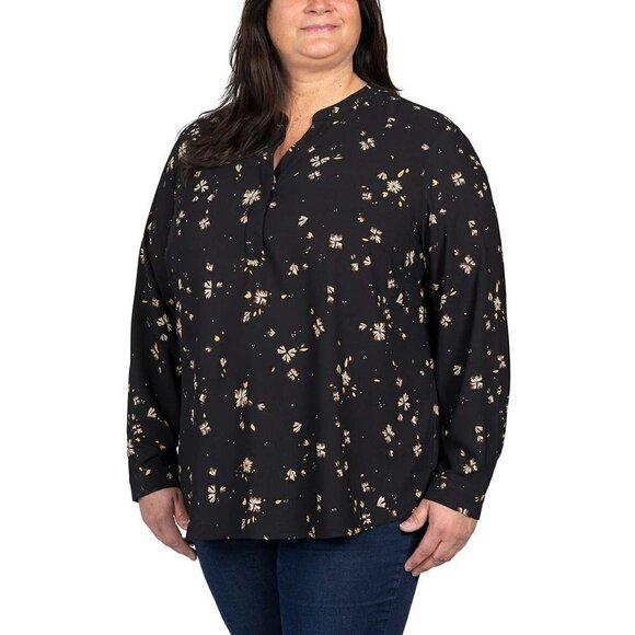 NWT Hilary Radley Women's Floral Print Relaxed Fit Long Sleeve Top Blouse - Picture 4 of 6